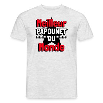 Meilleur papounet du monde - T-shirt homme - gris chiné - Devant - AI Model Male 178 dark (178cm)
