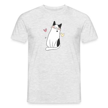 Mon chat doux - chat préféré - | Color - T-shirt homme - gris chiné - Devant - AI Model Male 178 dark (178cm)