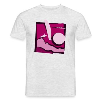 Paragliding paper cut paraglider pink - Men's T-Shirt - heather grey - Front - AI Model Male 178 dark (178cm)