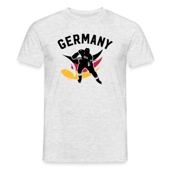 GERMANY EISHOCKEY STÜRMER MIT ADLER - Männer T-Shirt - Grau meliert - Vorne - AI Model Male 178 dark (178cm)