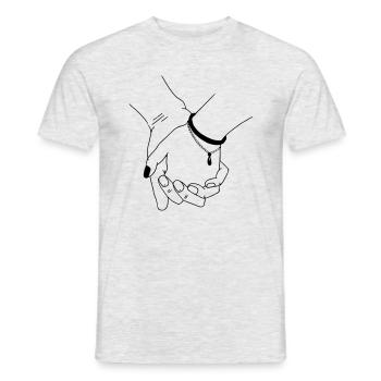 hold hands - Men's T-Shirt - heather grey - Front - AI Model Male 178 dark (178cm)