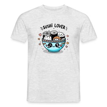 Sushi lover, j’aime les sushis - T-shirt homme - gris chiné - Devant - AI Model Male 178 dark (178cm)