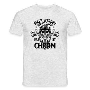 BIker werden nicht grau, das ist chrom | Motorrad - Männer T-Shirt - Grau meliert - Vorne - AI Model Male 178 dark (178cm)