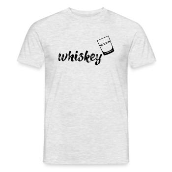 whisky, noir - T-shirt homme - gris chiné - Devant - AI Model Male 178 dark (178cm)