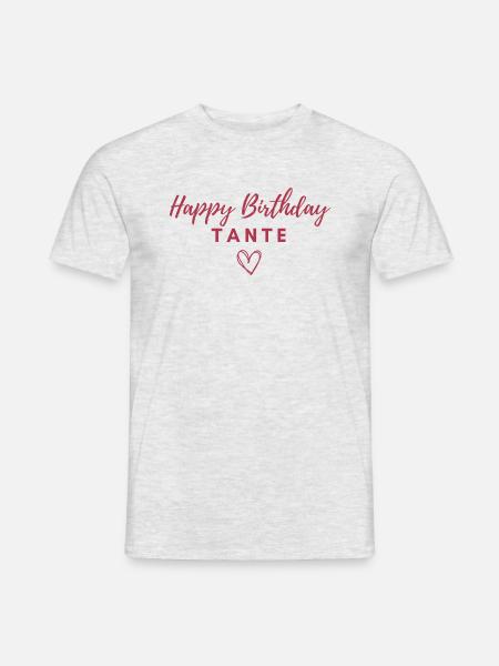 Happy Birthday Tante - Männer T-Shirt - Grau meliert
