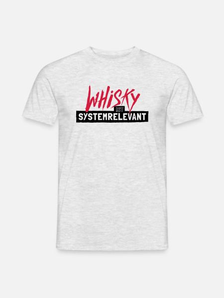 Whisky ist systemrelevant - Männer T-Shirt - Grau meliert