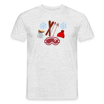 Winter-Skifahren-Glühwein - Männer T-Shirt - Grau meliert - Vorne - AI Model Male 178 dark (178cm)