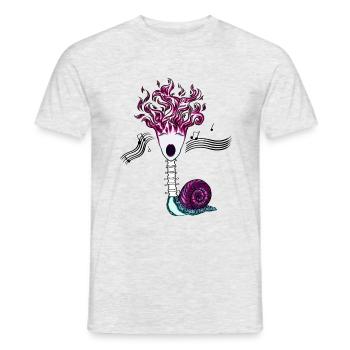 Flamme Songs Backbone-Schnecke - Männer T-Shirt - Grau meliert - Vorne - AI Model Male 178 dark (178cm)