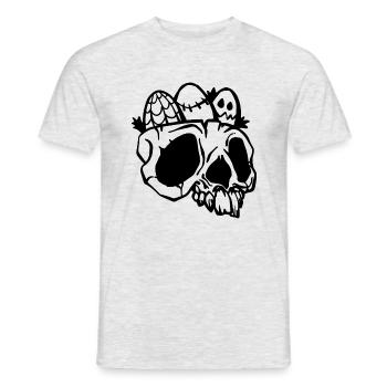 Eier im Schädel - Männer T-Shirt - Grau meliert - Vorne - AI Model Male 178 dark (178cm)
