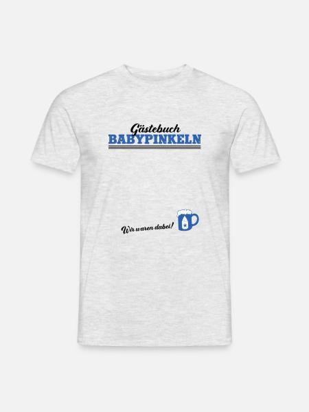 Babypinkeln Pinkelparty Vater werden Dad to be - Männer T-Shirt - Grau meliert