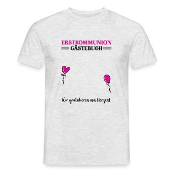Erstkommunion Kommunion Gästebuch Glaube Kirche - Männer T-Shirt - Grau meliert - Vorne - AI Model Male 178 dark (178cm)