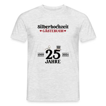 Silberhochzeit 2024 25 Jahre Ehe Silberne Hochzeit - Männer T-Shirt - Grau meliert - Vorne - AI Model Male 178 dark (178cm)