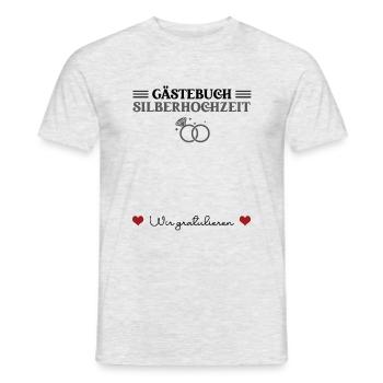 Silberne Hochzeit 25. Hochzeitstag 25 Jahre Ehe - Männer T-Shirt - Grau meliert - Vorne - AI Model Male 178 dark (178cm)