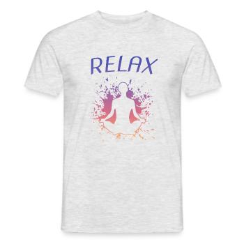 relax yoga namaste - Männer T-Shirt - Grau meliert - Vorne - AI Model Male 178 dark (178cm)