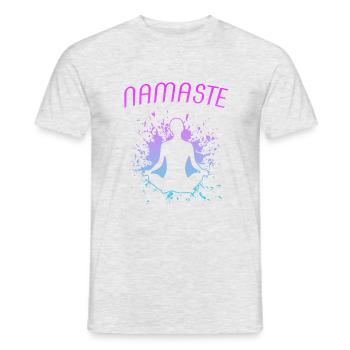namaste Yoga - Männer T-Shirt - Grau meliert - Vorne - AI Model Male 178 dark (178cm)