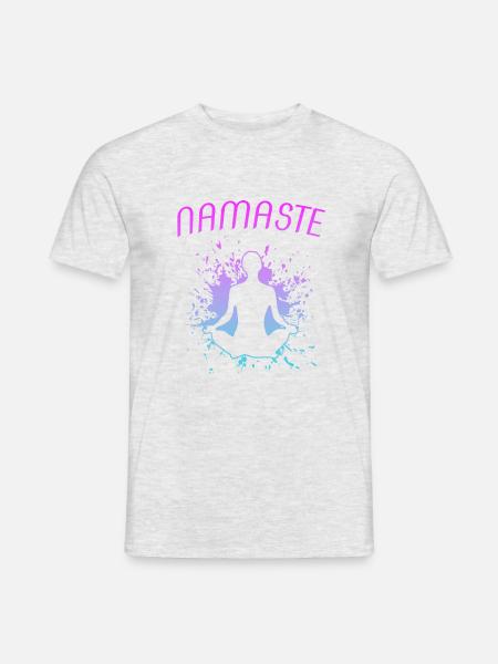 namaste Yoga - Männer T-Shirt - Grau meliert