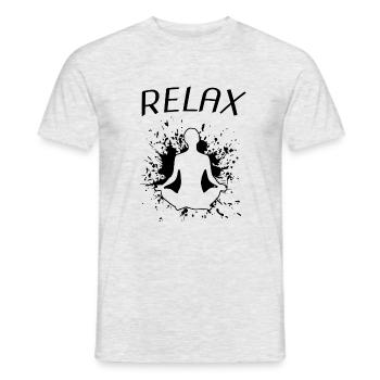 relax yoga namaste - Männer T-Shirt - Grau meliert - Vorne - AI Model Male 178 dark (178cm)