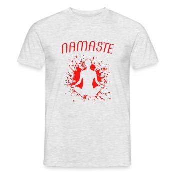 namaste - Männer T-Shirt - Grau meliert - Vorne - AI Model Male 178 dark (178cm)