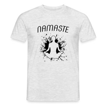 namaste - Männer T-Shirt - Grau meliert - Vorne - AI Model Male 178 dark (178cm)