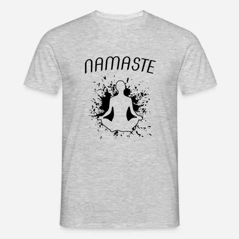 namaste - Männer T-Shirt - Grau meliert