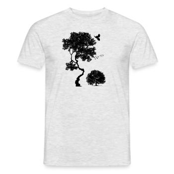 Forest, Tree birds, Nature, Men's Graphic, Trees - Men's T-Shirt - heather grey - Front - AI Model Male 178 dark (178cm)