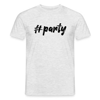 #party, noir - T-shirt homme - gris chiné - Devant - AI Model Male 178 dark (178cm)