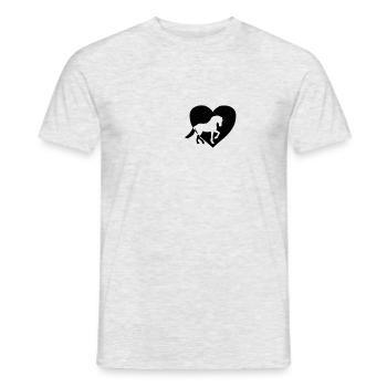 Cheval de dressage au coeur pour cavalier de dressage - T-shirt homme - gris chiné - Devant - AI Model Male 178 dark (178cm)