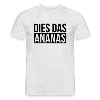 Dies das Ananas! Laber Rhababer, Spruch, Bla bla - Männer T-Shirt - Grau meliert - Vorne - AI Model Male 178 dark (178cm)