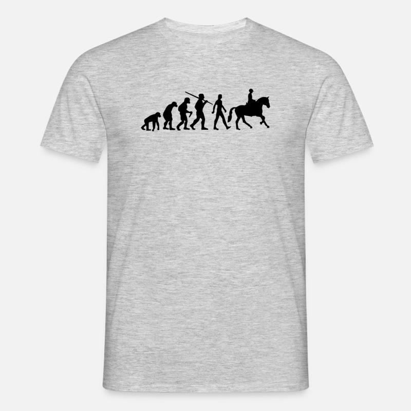 Reiter Evolution Pferde - Männer T-Shirt - Grau meliert