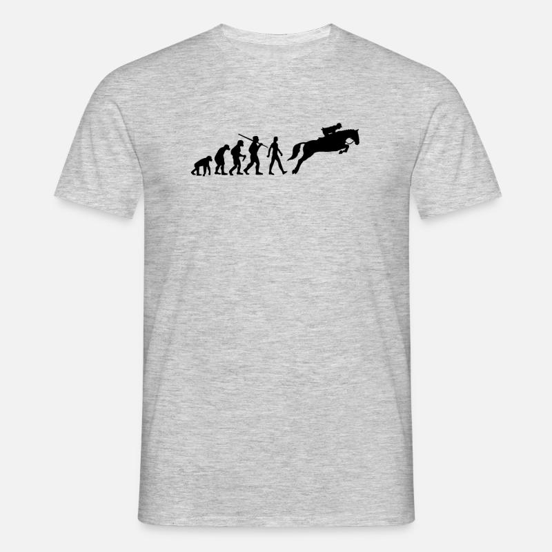 Reiterin Evolution Pferde - Männer T-Shirt - Grau meliert