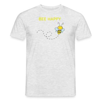 Bee Happy - T-shirt homme - gris chiné - Devant - AI Model Male 178 dark (178cm)