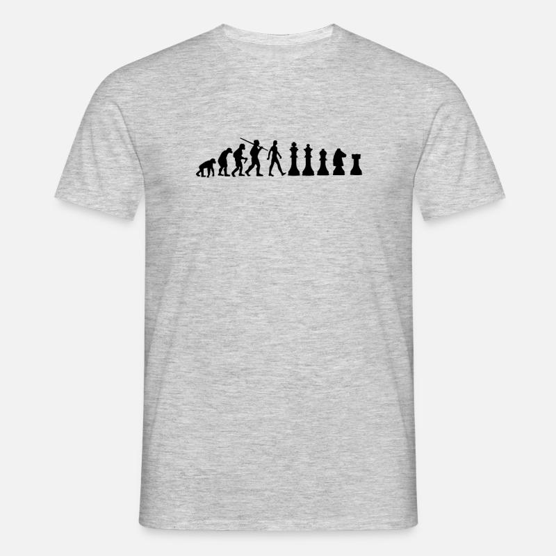 Chess Evolution Schach - Männer T-Shirt - Grau meliert