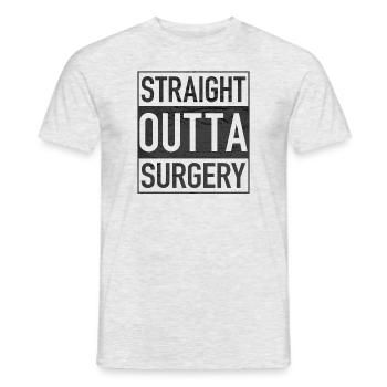Straight Outta SURGERY - Männer T-Shirt - Grau meliert - Vorne - AI Model Male 178 dark (178cm)