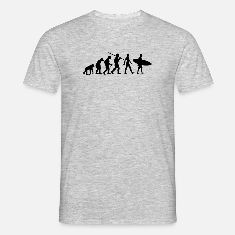 Surfer Evolution Surfing - Men's T-Shirt - heather grey
