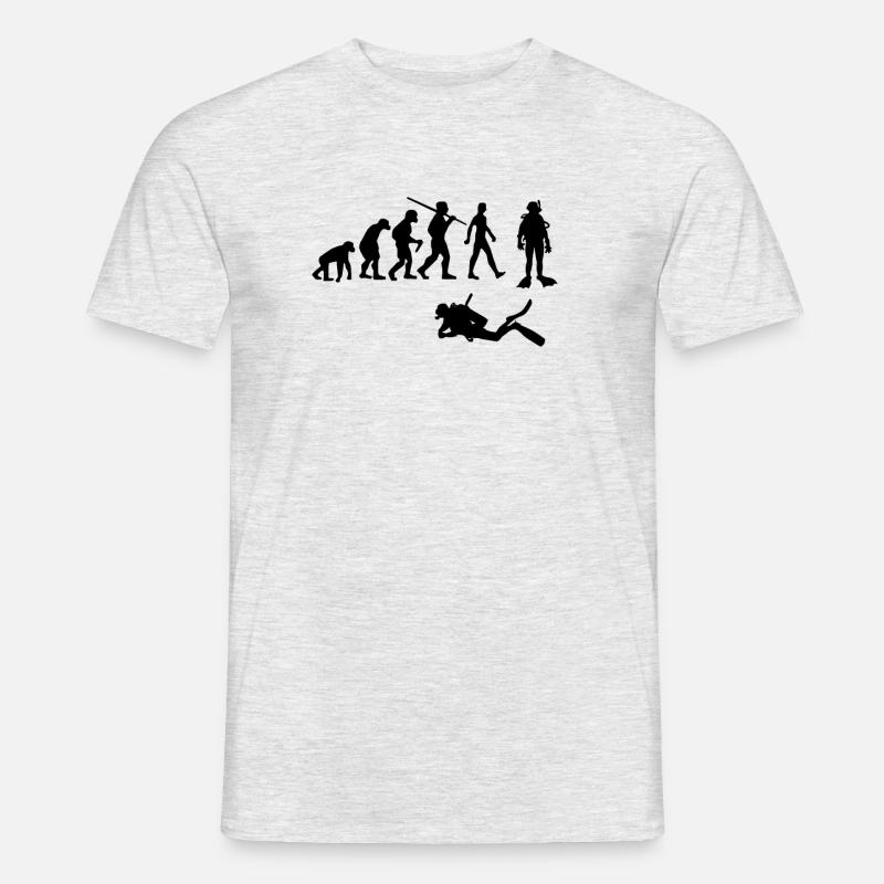 Taucher Evolution Taucherin - Männer T-Shirt - Grau meliert