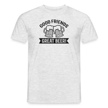 Good Friends Great Beer - Men's T-Shirt - heather grey - Front - AI Model Male 178 dark (178cm)