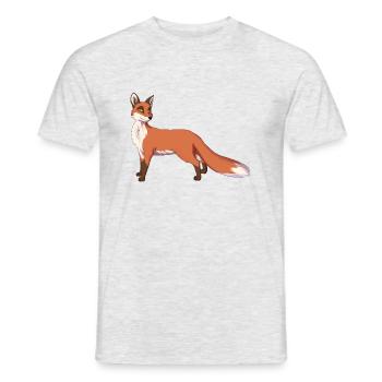 Comic Fox Portrait - Men's T-Shirt - heather grey - Front - AI Model Male 178 dark (178cm)