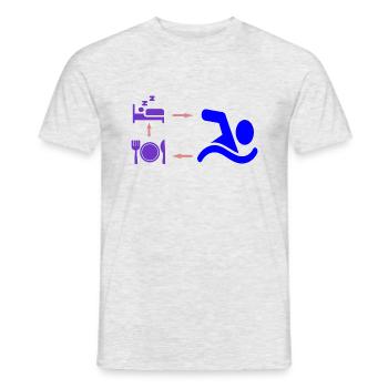 Geschenk für Schwimmer: Eat Sleep Swim Repeat - Männer T-Shirt - Grau meliert - Vorne - AI Model Male 178 dark (178cm)