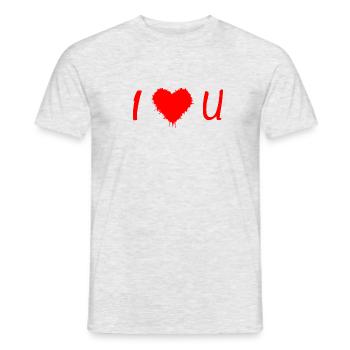 I Love U, I love you, Ich liebe Dich - Männer T-Shirt - Grau meliert - Vorne - AI Model Male 178 dark (178cm)