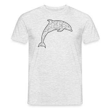 Delfin im Retro Look Dolphin - Männer T-Shirt - Grau meliert - Vorne - AI Model Male 178 dark (178cm)
