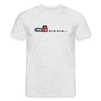 Motorsäge brrrm brrm Fichtenmopel Kettensäge Holz - Männer T-Shirt - Grau meliert - Vorne - AI Model Male 178 dark (178cm)