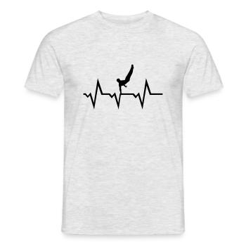Turnen EKG Herzschlag, Turner - Männer T-Shirt - Grau meliert - Vorne - AI Model Male 178 dark (178cm)