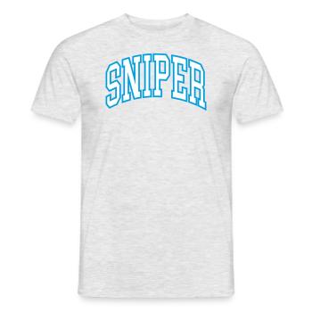 Sniper - Männer T-Shirt - Grau meliert - Vorne - AI Model Male 178 dark (178cm)
