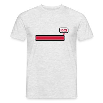 100 % - Men's T-Shirt - heather grey - Front - AI Model Male 178 dark (178cm)