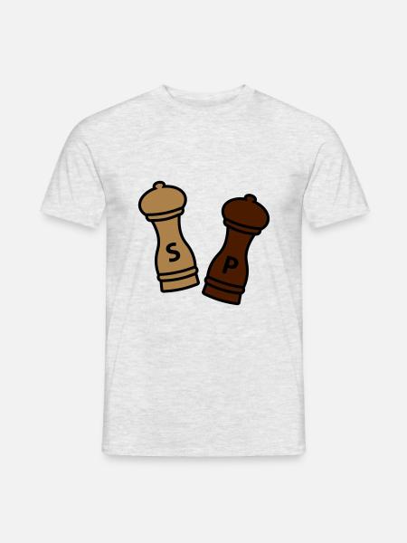 Peper en zout / cadeau idee hobbykok / kruiden - Heren T-shirt - grijs gemêleerd