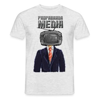Propaganda Media Retro Design - Men's T-Shirt - heather grey - Front - AI Model Male 178 dark (178cm)