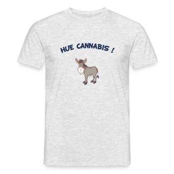 - Hue Cannabis - T-shirt homme - gris chiné - Devant - AI Model Male 178 dark (178cm)