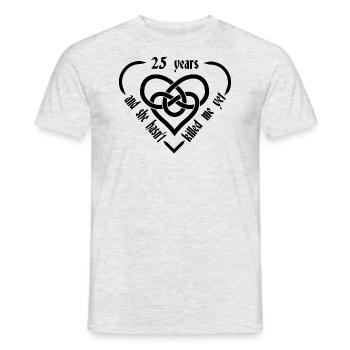 Silver Wedding 25th Anniversary Men Gift Idea - Men's T-Shirt - heather grey - Front - AI Model Male 178 dark (178cm)