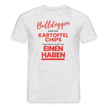 BULLDOGGEN wie Kartoffelchips Bulldogge Bulldog - Männer T-Shirt - Grau meliert - Vorne - AI Model Male 178 dark (178cm)