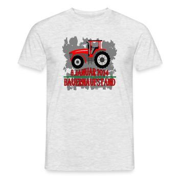8 Januar 2024 Bauernproteste Bauernaufstand Streik - Männer T-Shirt - Grau meliert - Vorne - AI Model Male 178 dark (178cm)